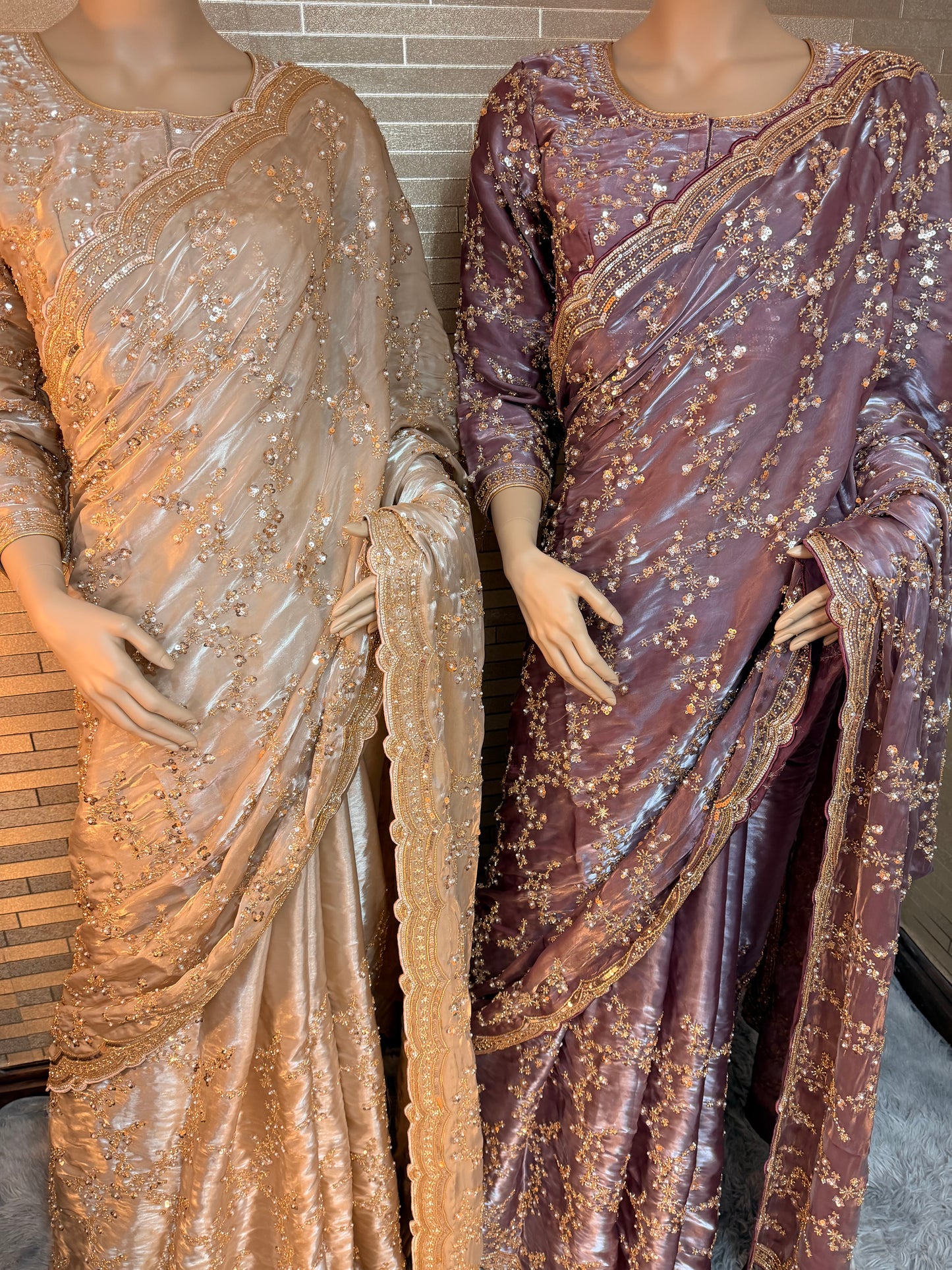 New viral organza saree with full heavy blouse