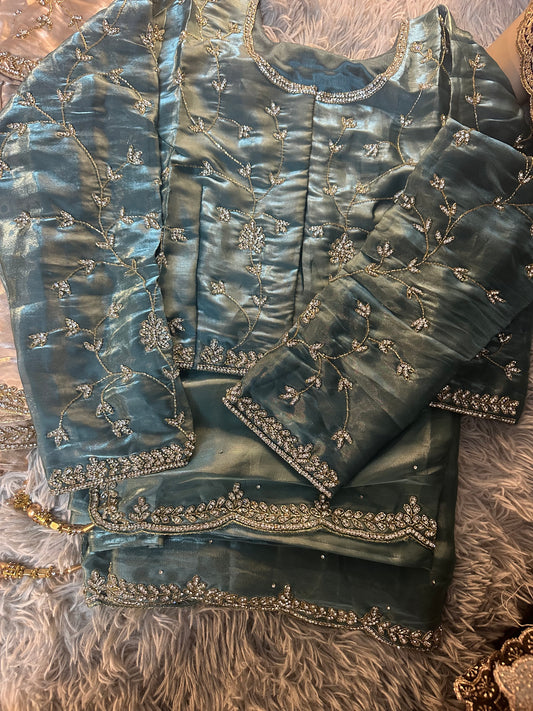 New Organza Saree With Heavy Blouse